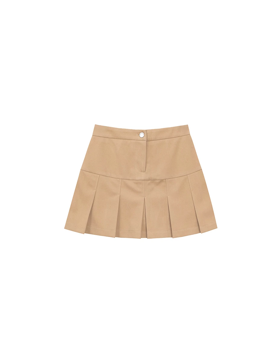 Preppy Style Tailored Pleated Mini Skirt