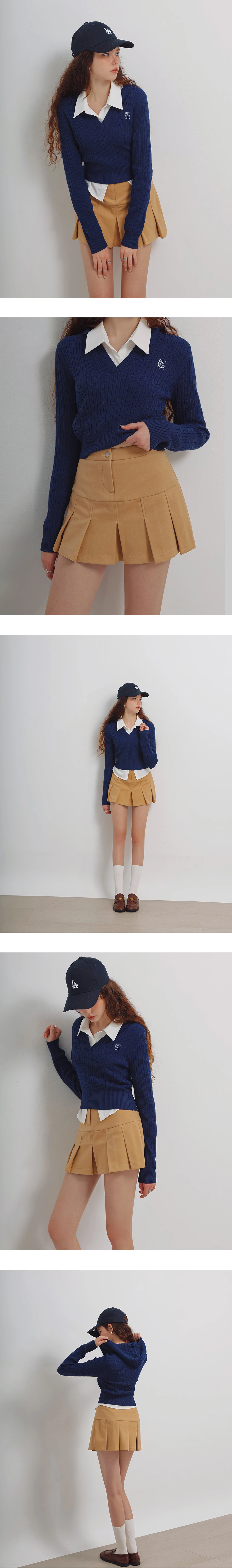 Preppy Style Tailored Pleated Mini Skirt