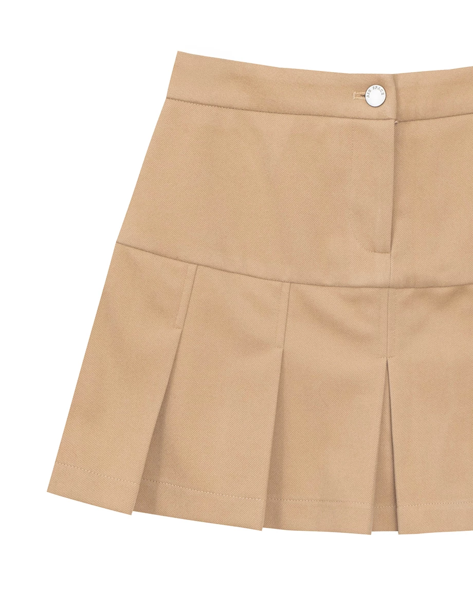 Preppy Style Tailored Pleated Mini Skirt