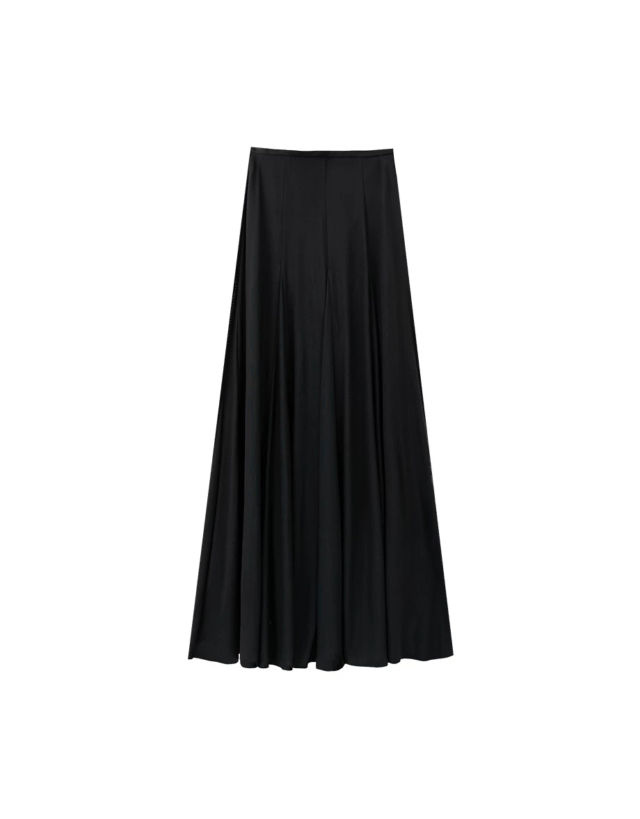 Chiffon Feel Semi Sheer Flowy Maxi Skirt Chiffon Feel Semi Sheer Flowy Maxi Skirt