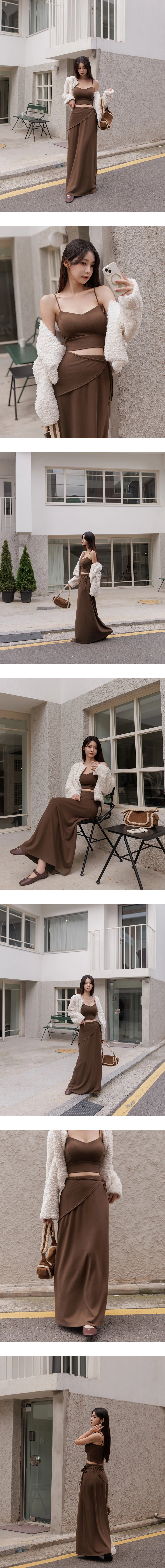 【Heat Tech】Wrap Front Soft Knit A Line Maxi Skirt (Includes Wrap Sash) 【Heat Tech】Wrap Front Soft Knit A Line Maxi Skirt (Includes Wrap Sash)