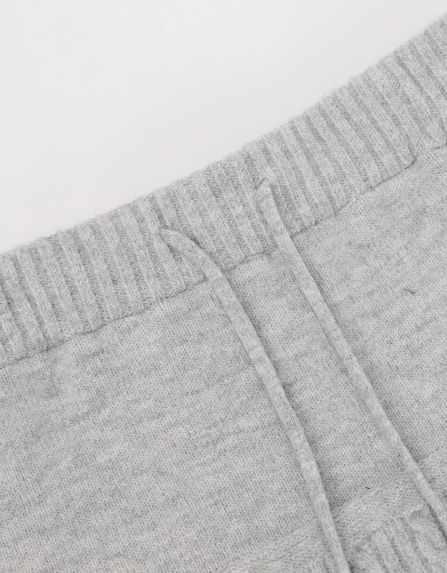 Drawstring Waist Cable Knit Hemline Mini Skirt