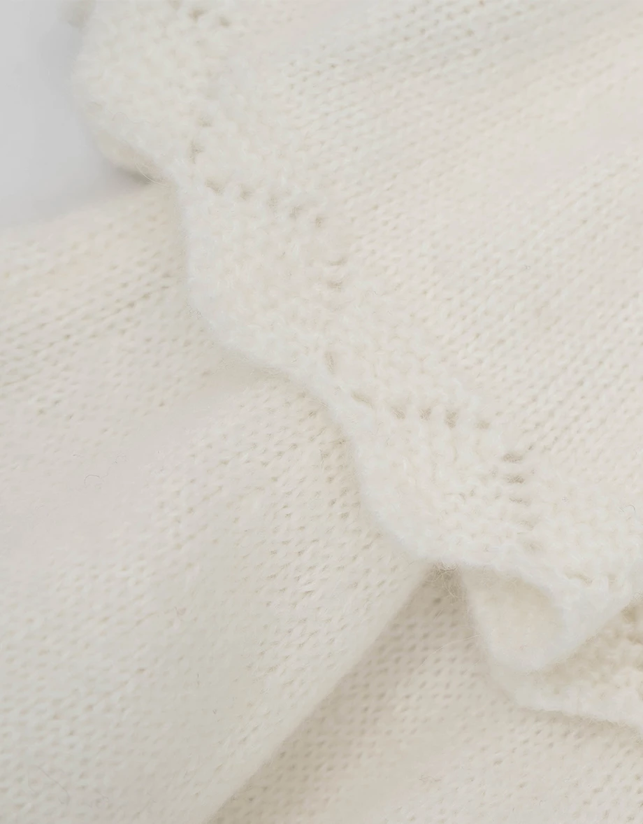 Elastic Waist Ruffle Hem Knit Tiered Mini Skirt