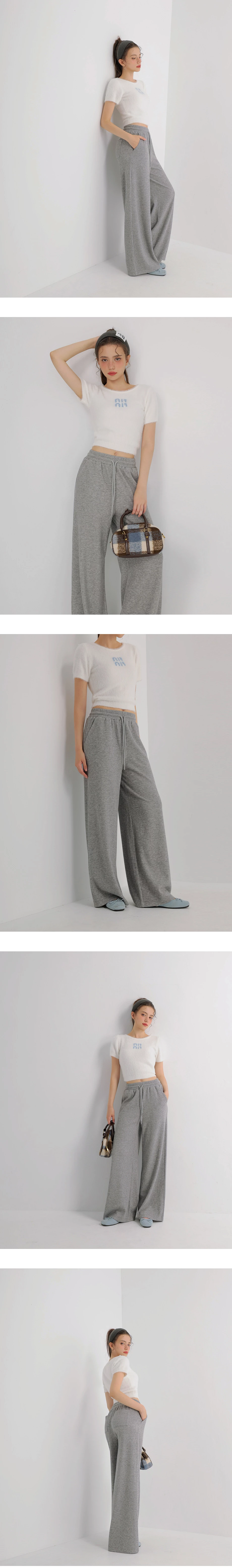 Soft Knit Drawstring Waist Wide Leg Lounge Pants Soft Knit Drawstring Waist Wide Leg Lounge Pants