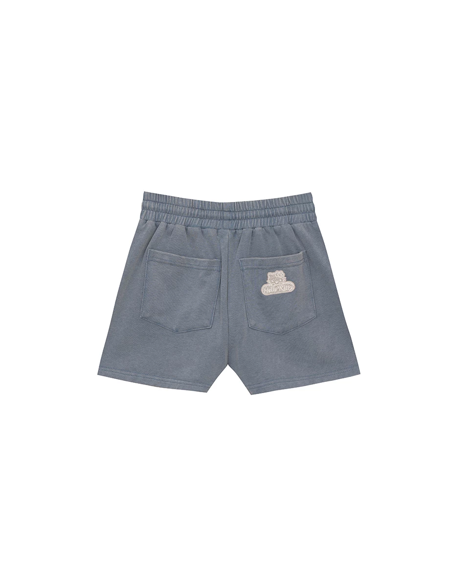 【SANRIO Collab】Hello Kitty Drawstring Shorts with Embroidered Patch