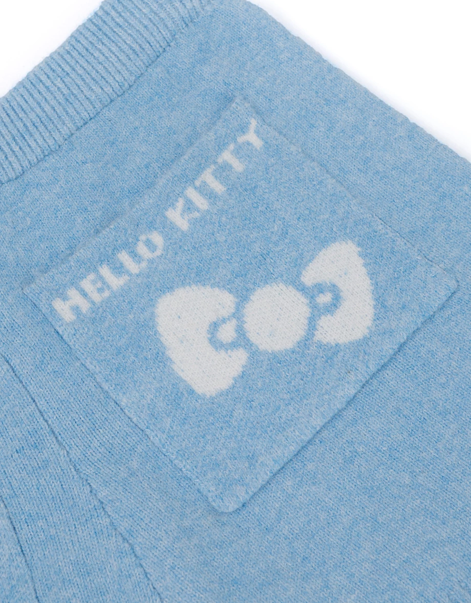 【Hello Kitty Collaboration】Comfy Knit Lounge Shorts with Back Pocket Embroidery