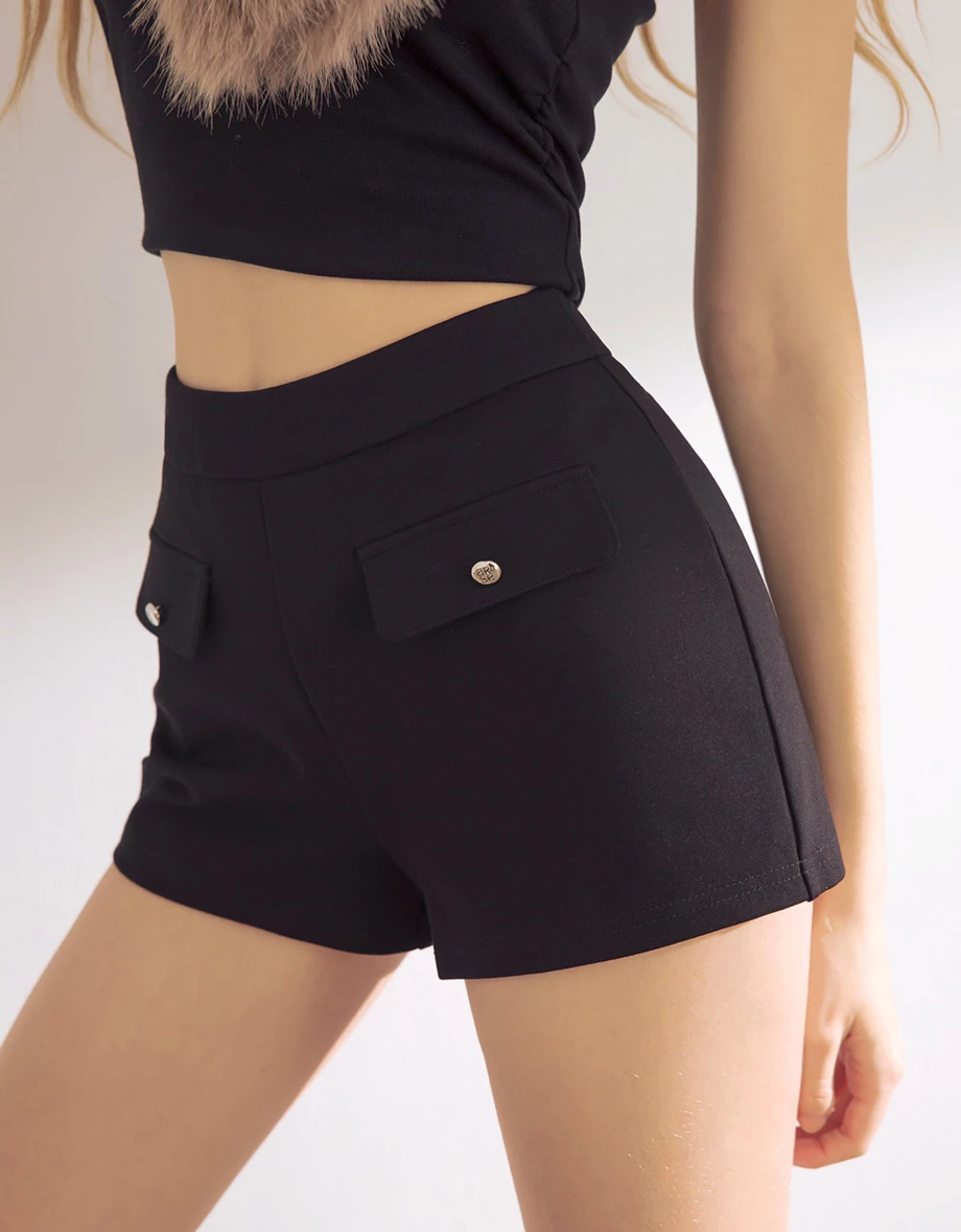 AIRY HOURGLASS Tailored High Waist Flap Pocket Shorts