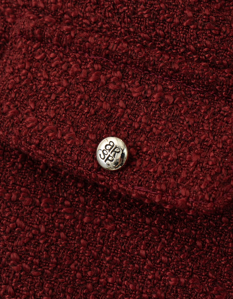 Tweed Texture High Waist Flap Pocket Shorts