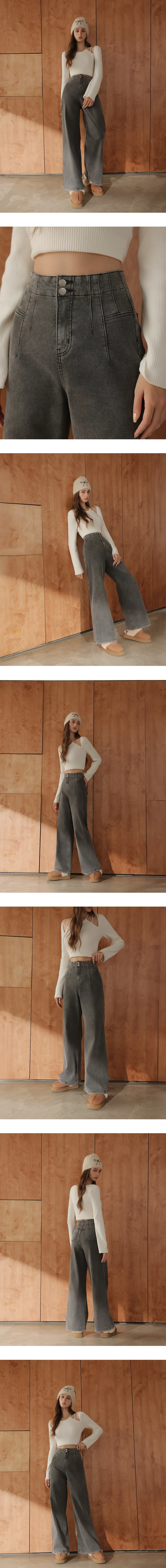 Structured Front Pleated High Waist Wide Leg Jeans Denim Pants Structured Front Pleated High Waist Wide Leg Jeans Denim Pants