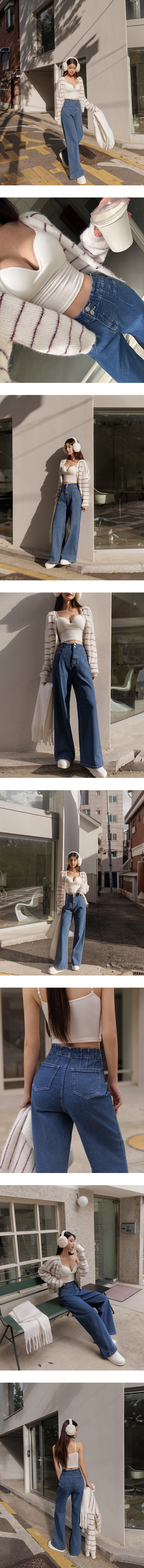 Structured Front Pleated High Waist Wide Leg Jeans Denim Pants Structured Front Pleated High Waist Wide Leg Jeans Denim Pants