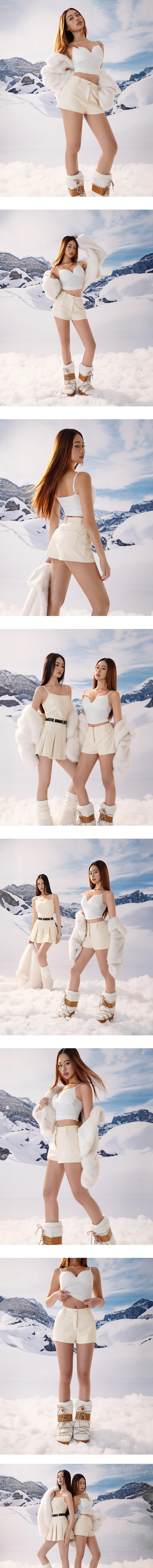 【Heat Tech】Tailored High Waist Faux Leather Shorts with Pockets