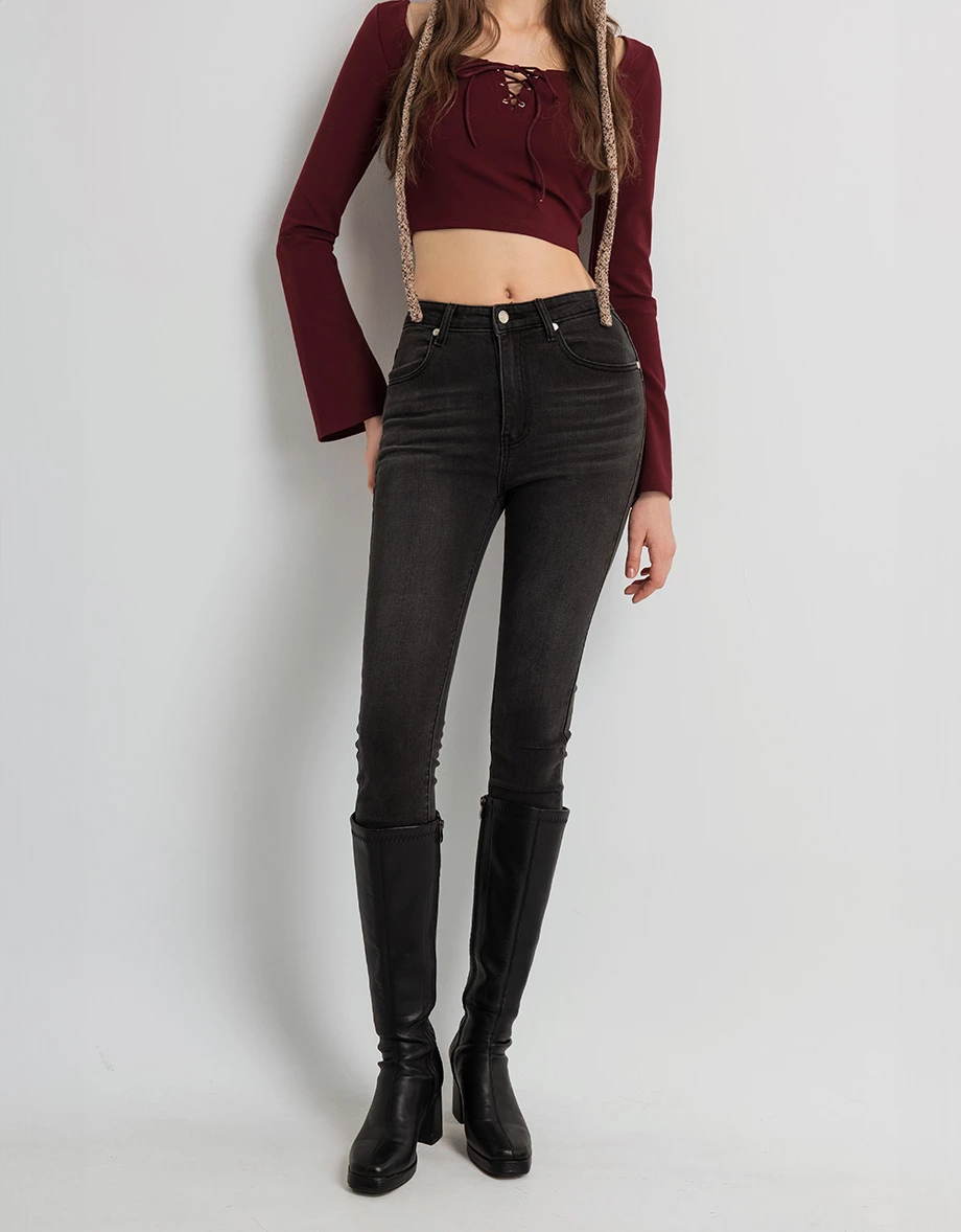 High Waist Slim Fit Stretch Skinny Denim Jeans