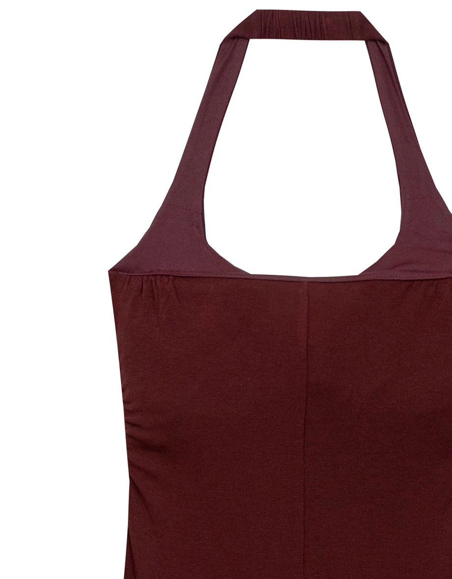 Heat Tech Collection Halter Neck Strapless Fitted Padded Maxi Dress