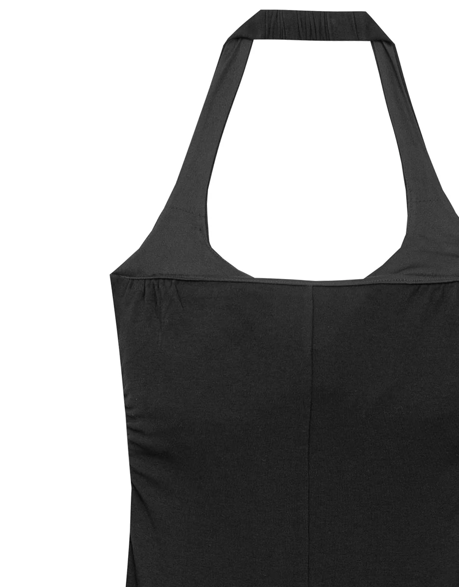 Heat Tech Collection Halter Neck Strapless Fitted Padded Maxi Dress