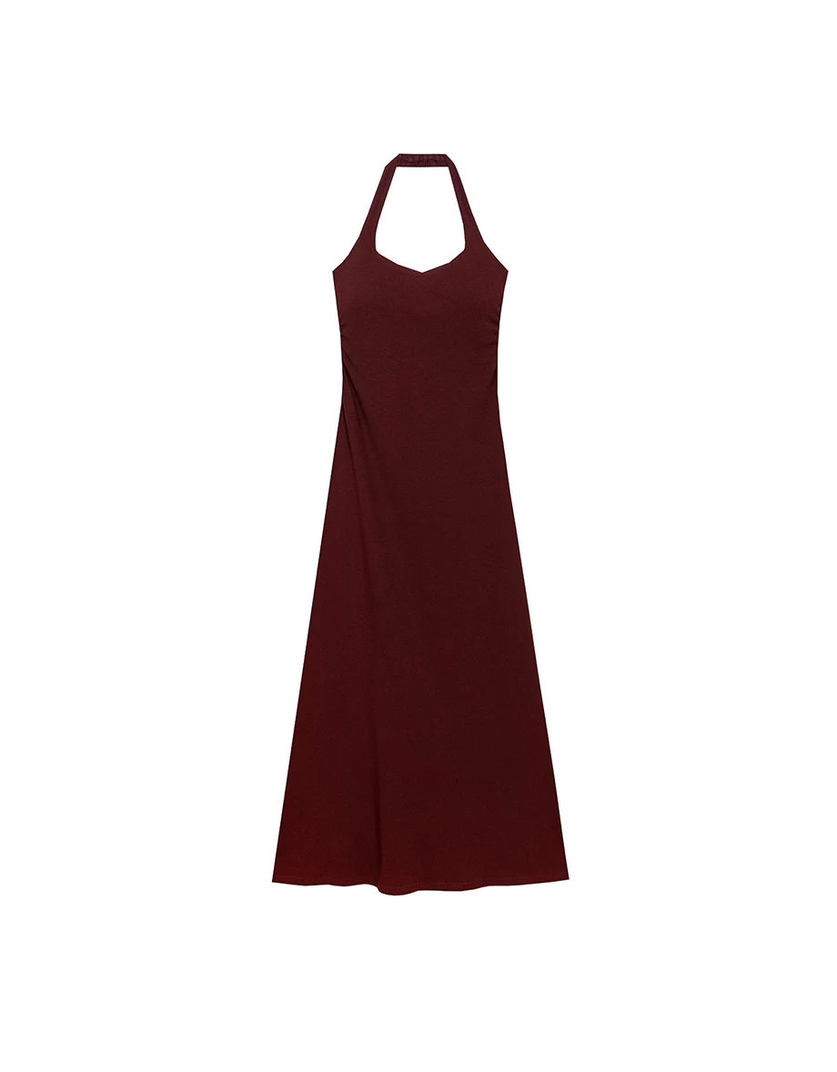 Heat Tech Collection Halter Neck Strapless Fitted Padded Maxi Dress