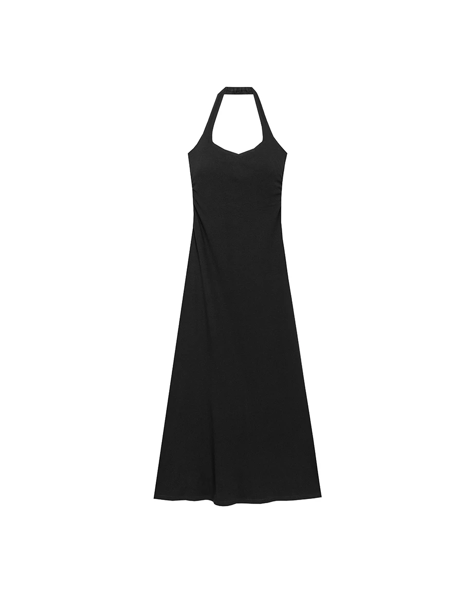 Heat Tech Collection Halter Neck Strapless Fitted Padded Maxi Dress