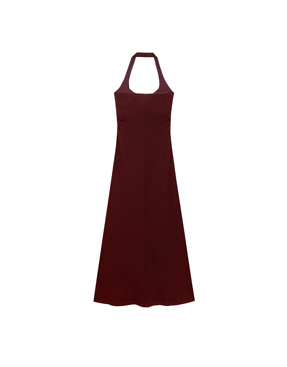 Heat Tech Collection Halter Neck Strapless Fitted Padded Maxi Dress