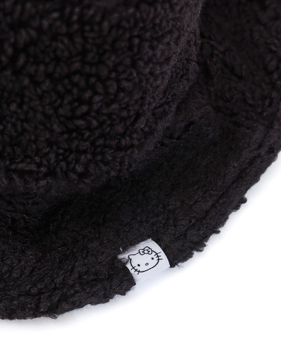 【Hello Kitty Collaboration】Fluffy Bucket Hat with Kitty Embroidery