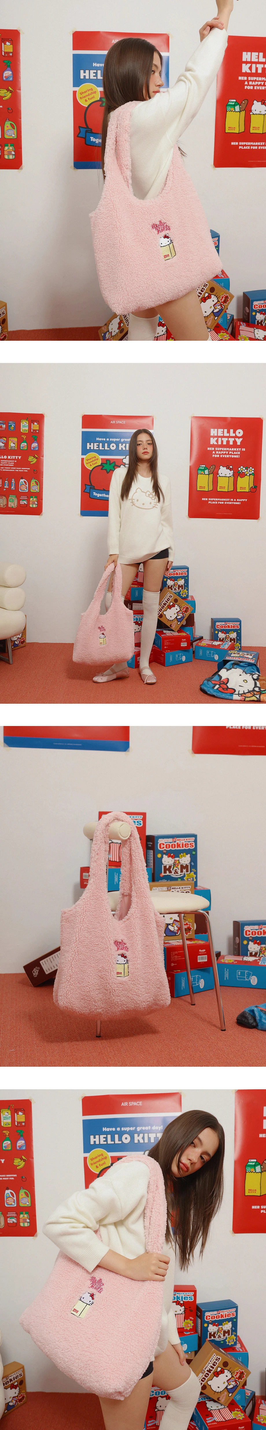【Hello Kitty Collaboration】Fluffy Plush Tote Bag