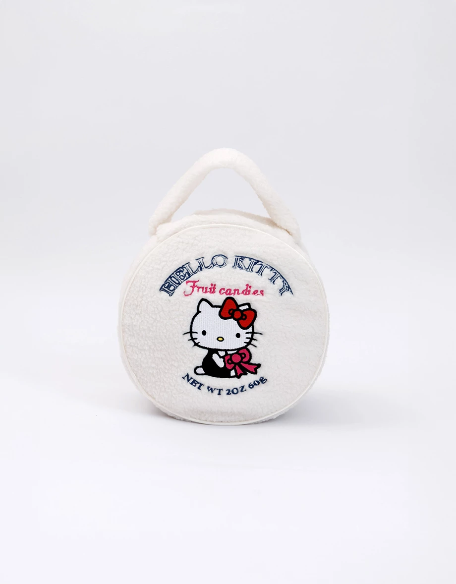 【Hello Kitty Collaboration】Fluffy Round Sherpa Makeup Pouch