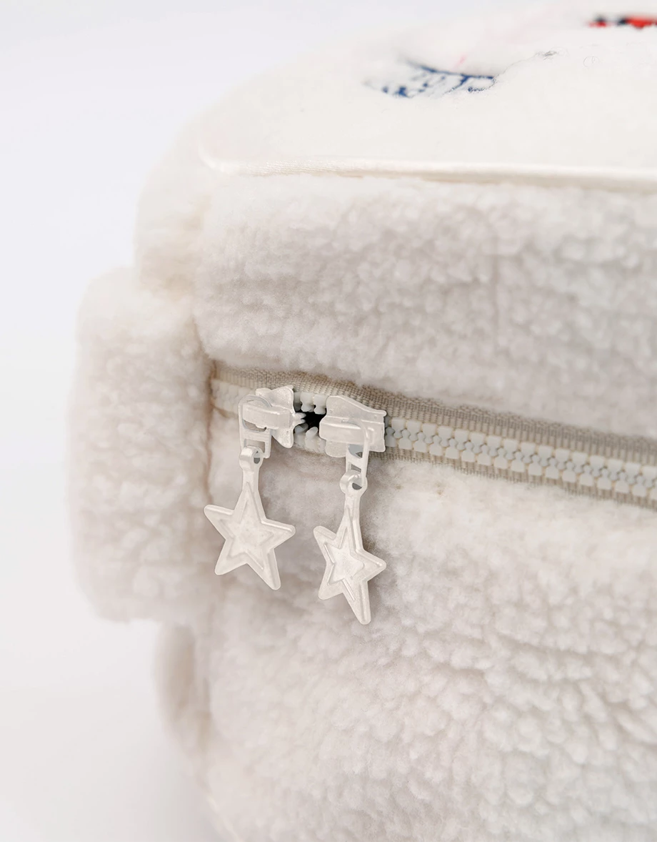 【Hello Kitty Collaboration】Fluffy Round Sherpa Makeup Pouch