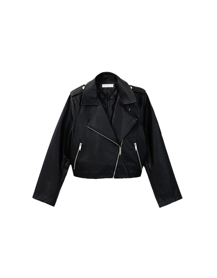 Asymmetrical Zipper Faux Leather Biker Jacket Asymmetrical Zipper Faux Leather Biker Jacket