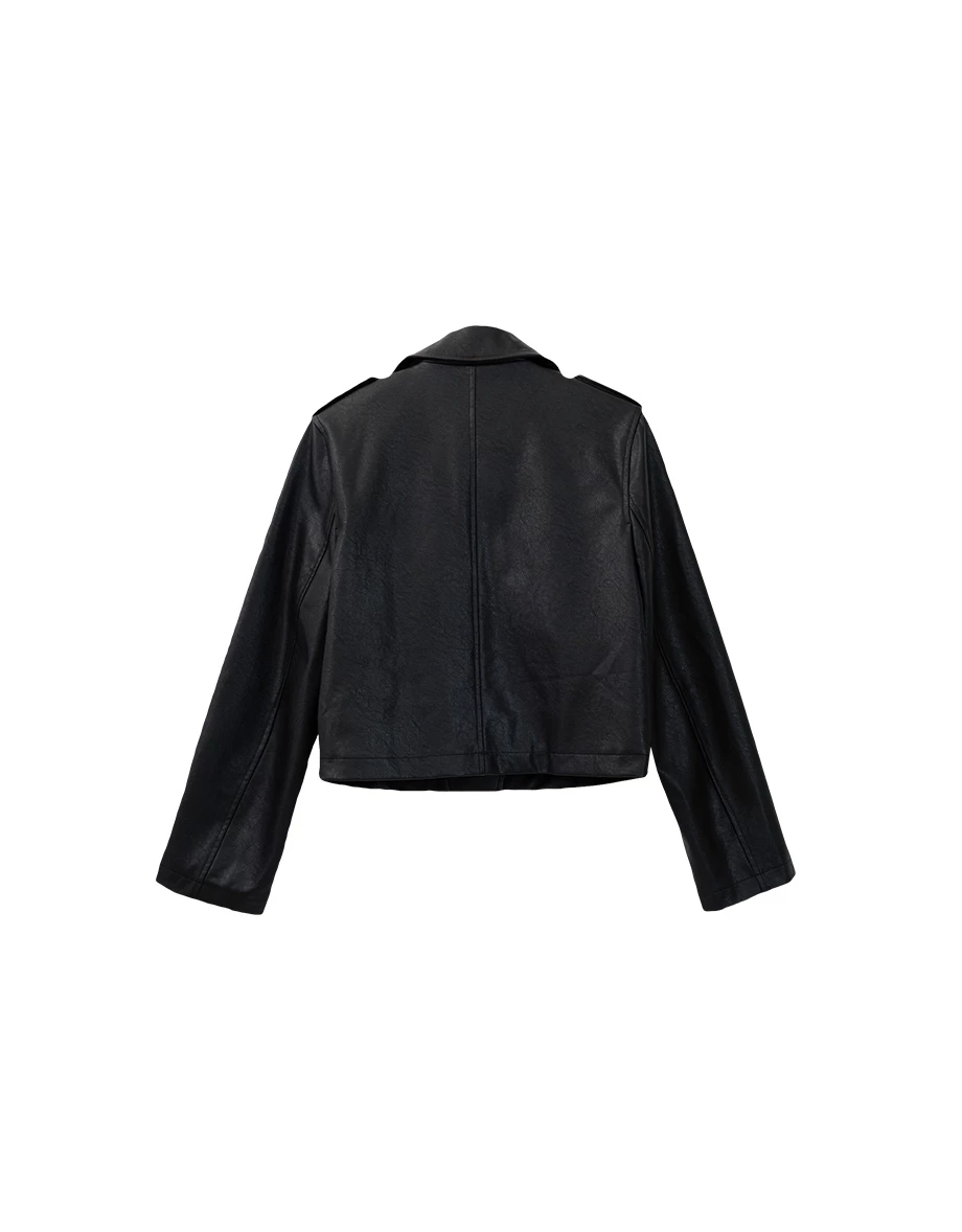 Asymmetrical Zipper Faux Leather Biker Jacket Asymmetrical Zipper Faux Leather Biker Jacket