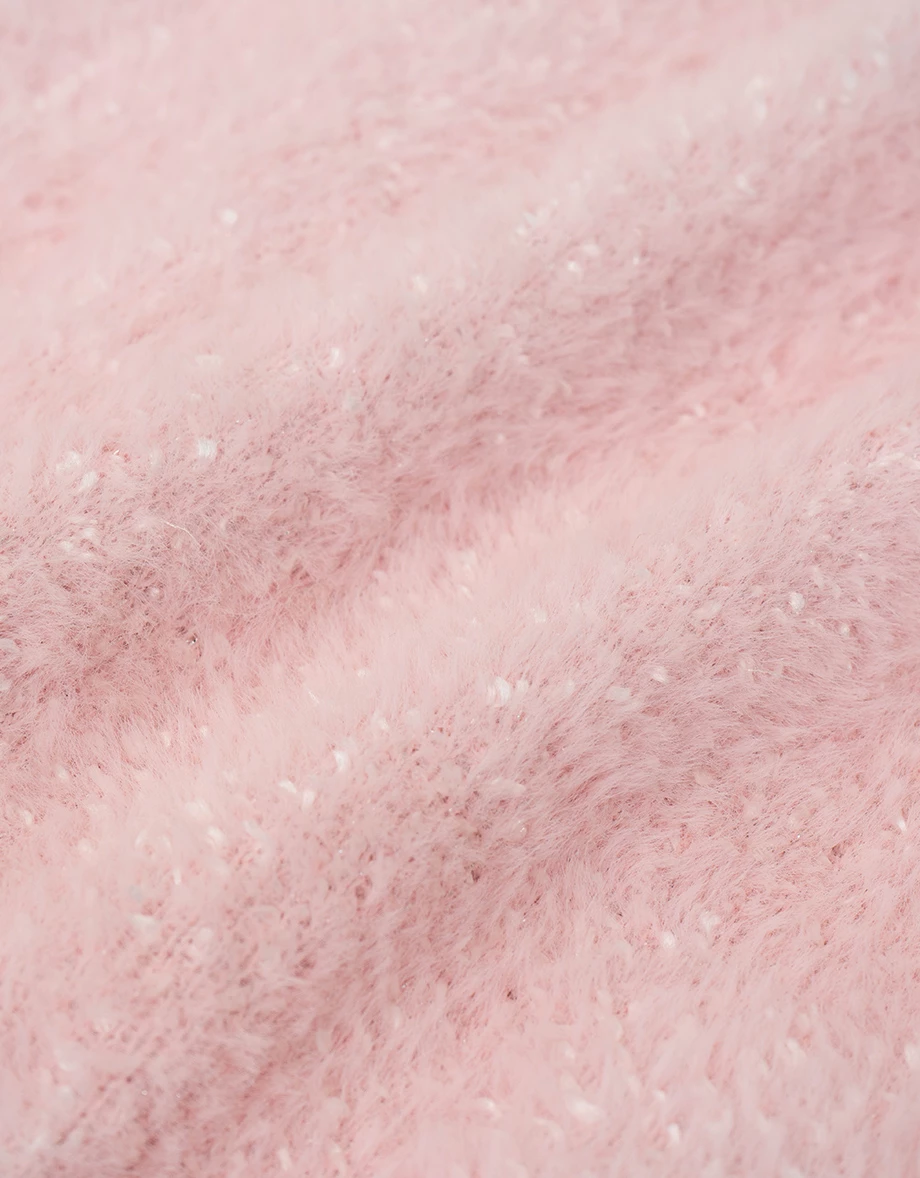 Soft Touch Fluffy Knit Buttoned Cropped Cardigan Top