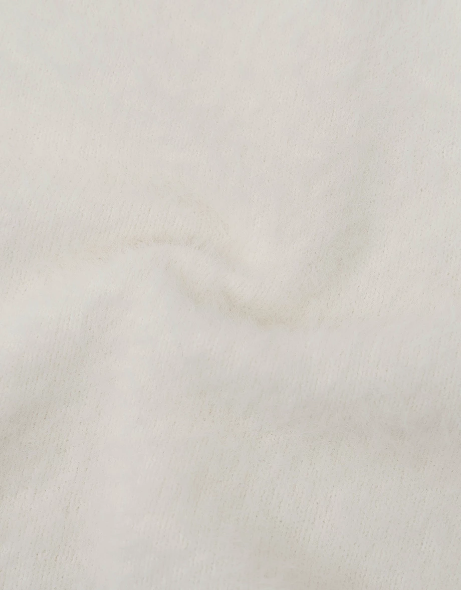 Fluffy Faux Mink Fur Knit Cardigan and Side Slit Drawstring Maxi Skirt Set Wear Fluffy Faux Mink Fur Knit Cardigan and Side Slit Drawstring Maxi Skirt Set Wear