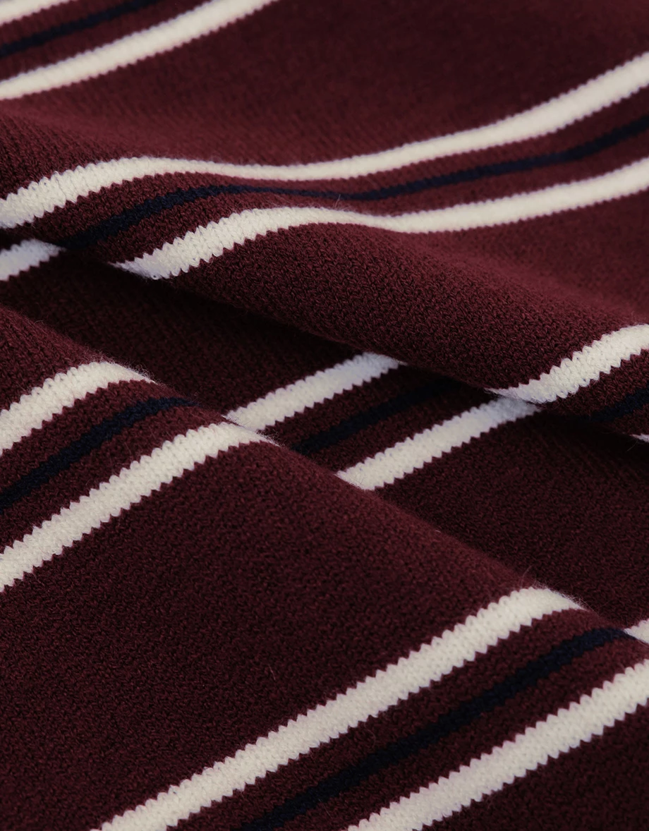 Vintage Striped Knitted Polo Collar Sweater Vintage Striped Knitted Polo Collar Sweater