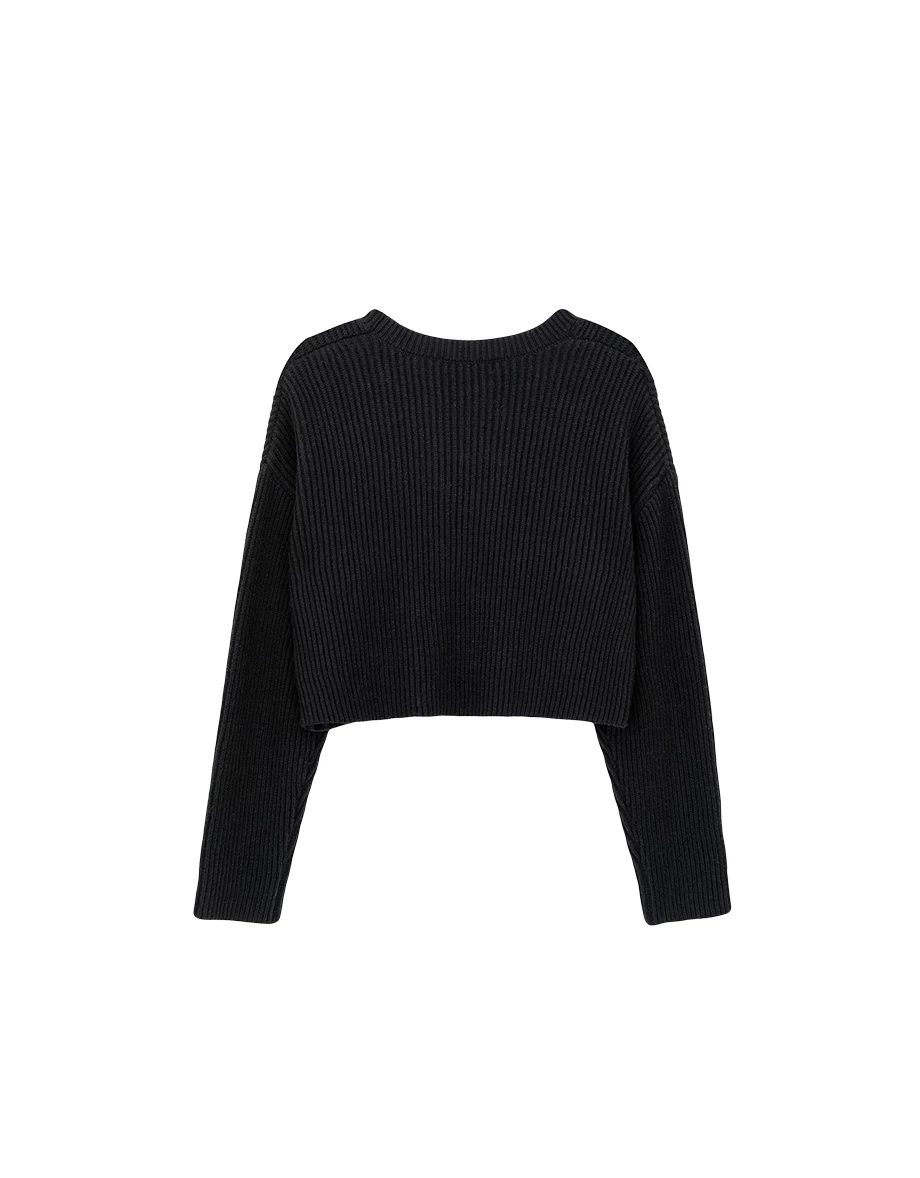 Heart Cut Out Ribbed Cropped Knit Top Heart Cut Out Ribbed Cropped Knit Top