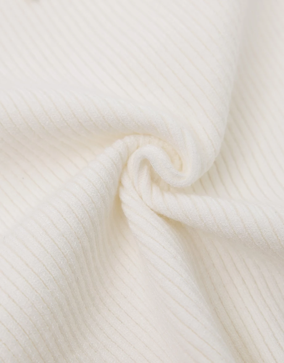 Cut Out Shoulder Halter Tie Ribbed Knit Top