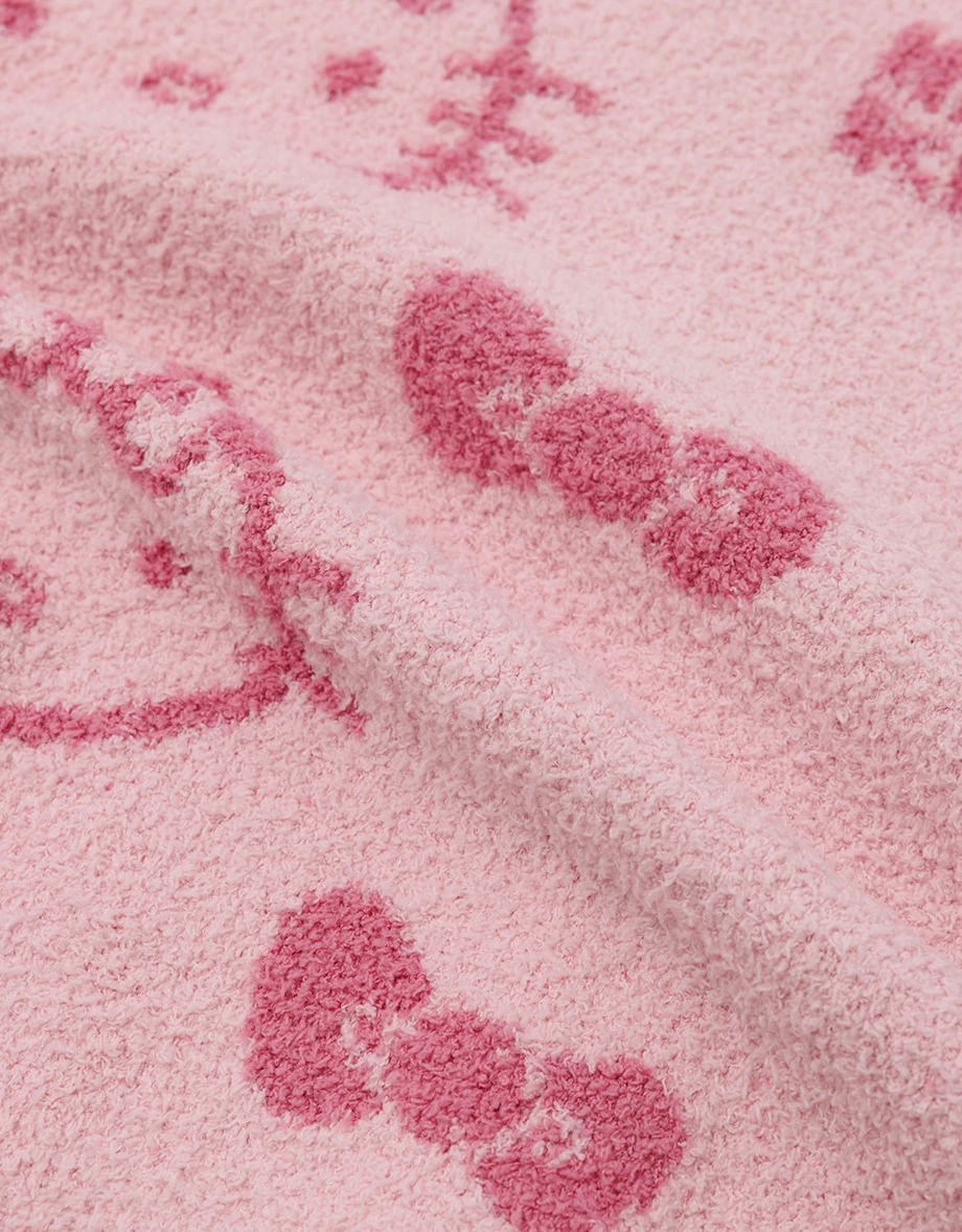 【Hello Kitty Collaboration】Hello Kitty All-Over Print Fluffy Knit Cardigan