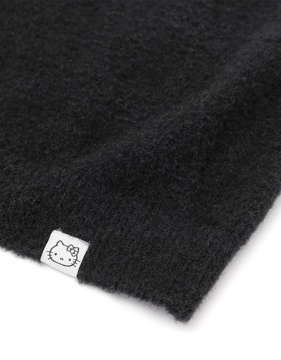 【Hello Kitty Collaboration】Cozy Button Cardigan Featuring Hello Kitty Back Embroidery