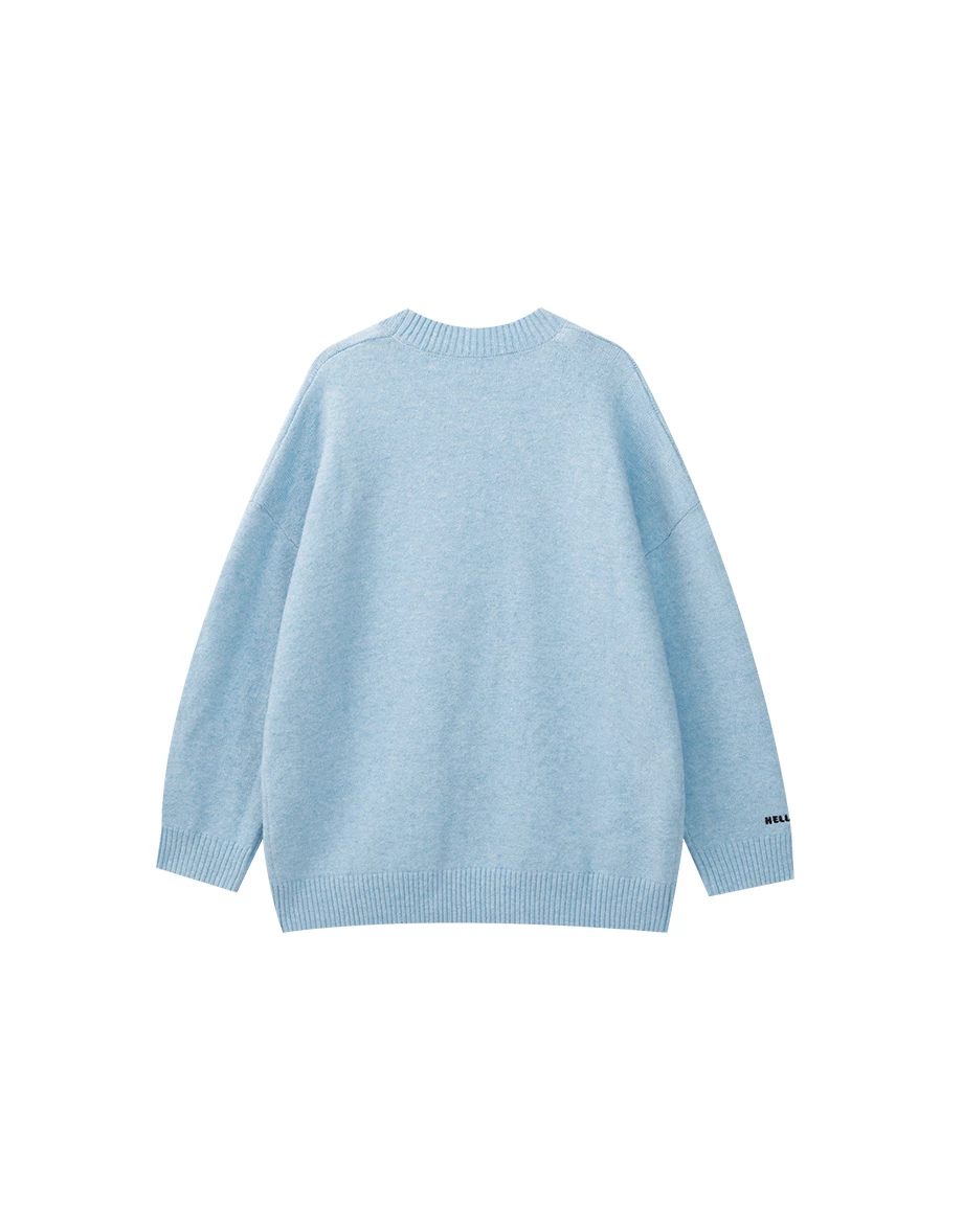 【Hello Kitty Collaboration】Relaxed Fit Knit Sweater with Kitty Motif