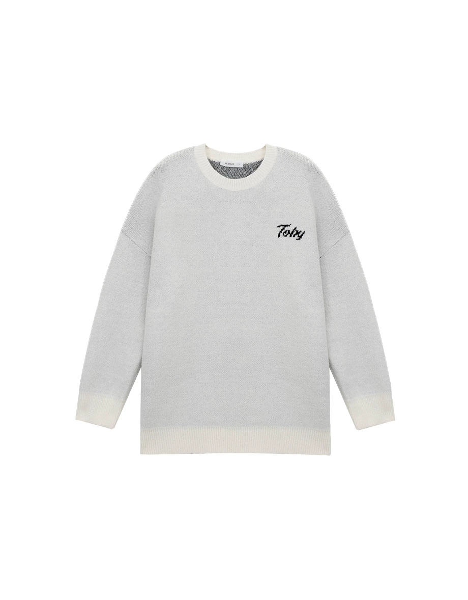 【Lyra & Toby】Toby Back Motif Longline Crew Neck Knit Sweater