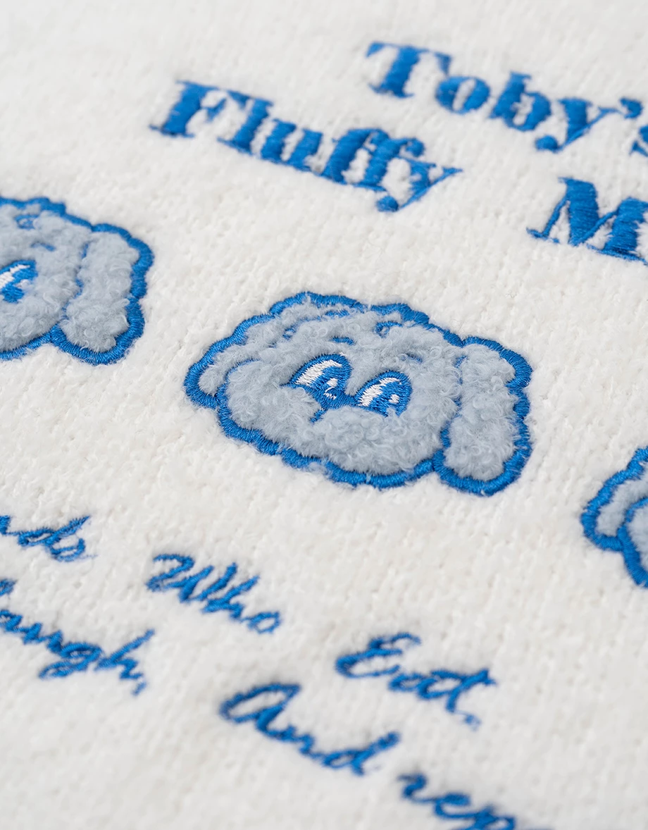 【Lyra & Toby】Slogan Embroidered Cropped Knit Sweater 【Lyra & Toby】Slogan Embroidered Cropped Knit Sweater