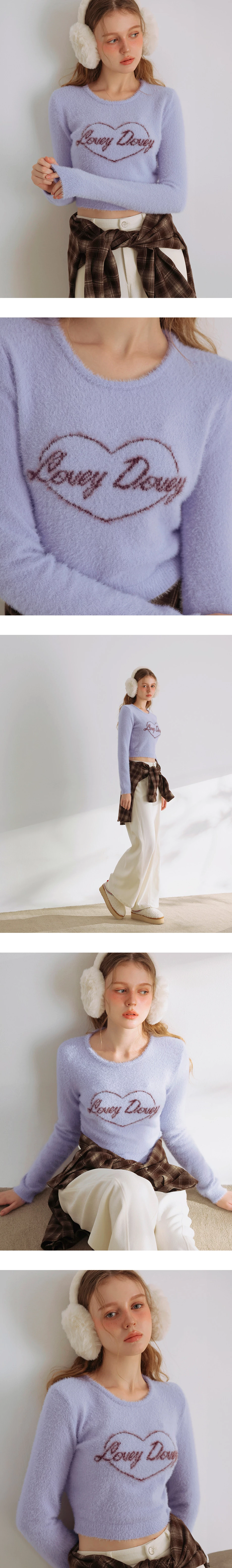 Soft Touch Heart Graphic Fuzzy Knit Sweater Soft Touch Heart Graphic Fuzzy Knit Sweater