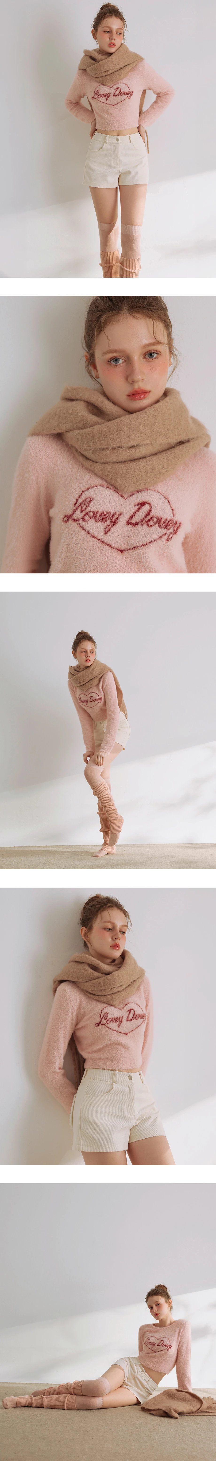 Soft Touch Heart Graphic Fuzzy Knit Sweater Soft Touch Heart Graphic Fuzzy Knit Sweater