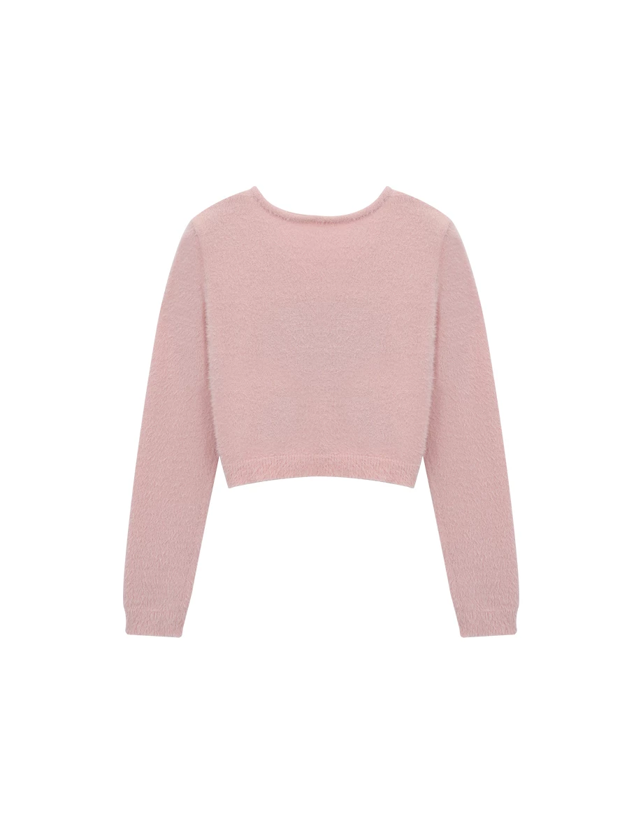 Soft Touch Heart Graphic Fuzzy Knit Sweater