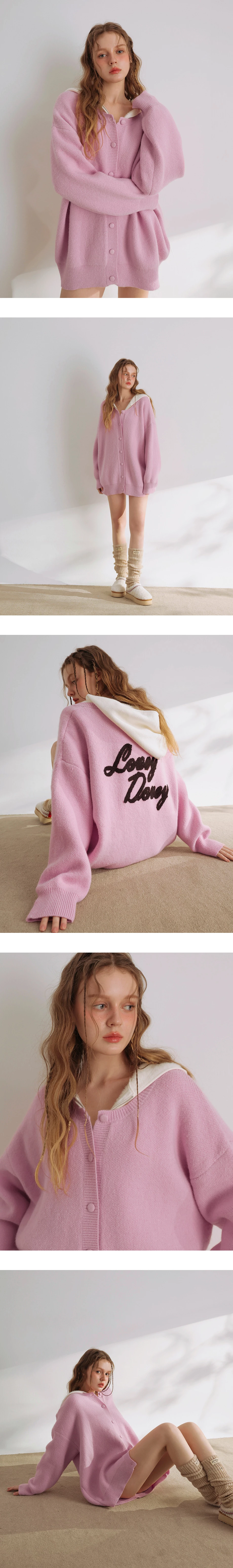 Lovey Dovey Back Print Longline Button Front Knit Cardigan Lovey Dovey Back Print Longline Button Front Knit Cardigan