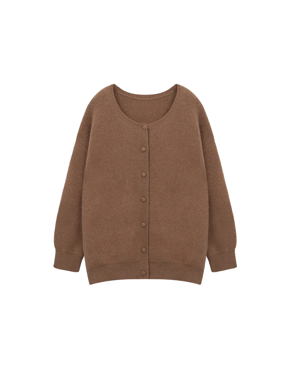 Lovey Dovey Back Print Longline Button Front Knit Cardigan