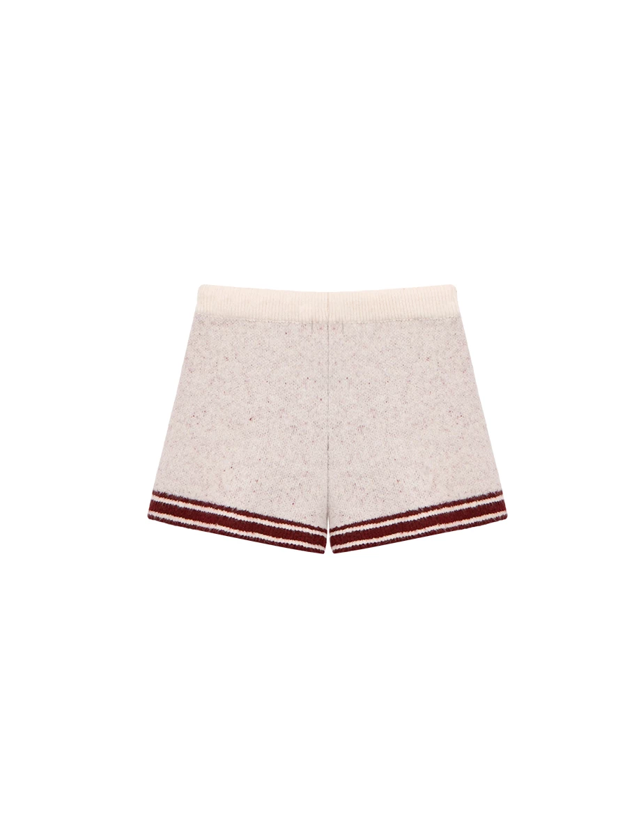 Contrast Trim Drawstring Waist Knit Lounge Shorts