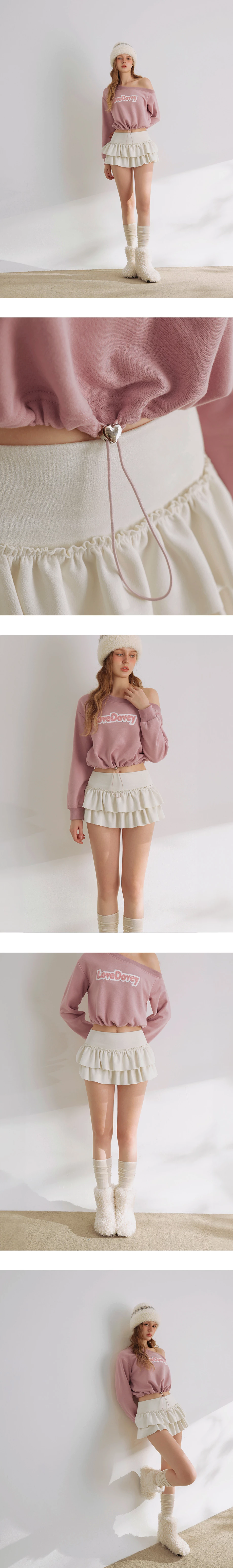 Tiered Ruffle Mini Skirt with Waist Panel Detail