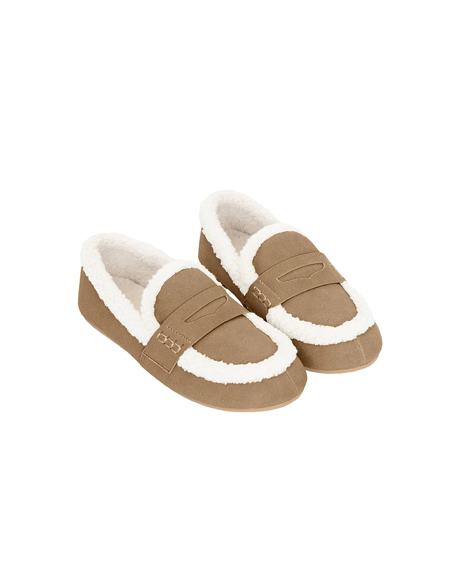 【Ling Cheng聯名】麂皮羊羔絨樂福鞋