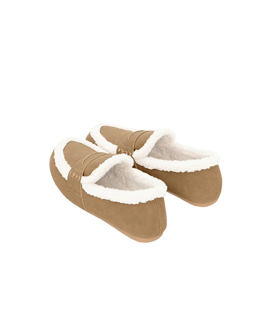 【Ling Cheng聯名】麂皮羊羔絨樂福鞋