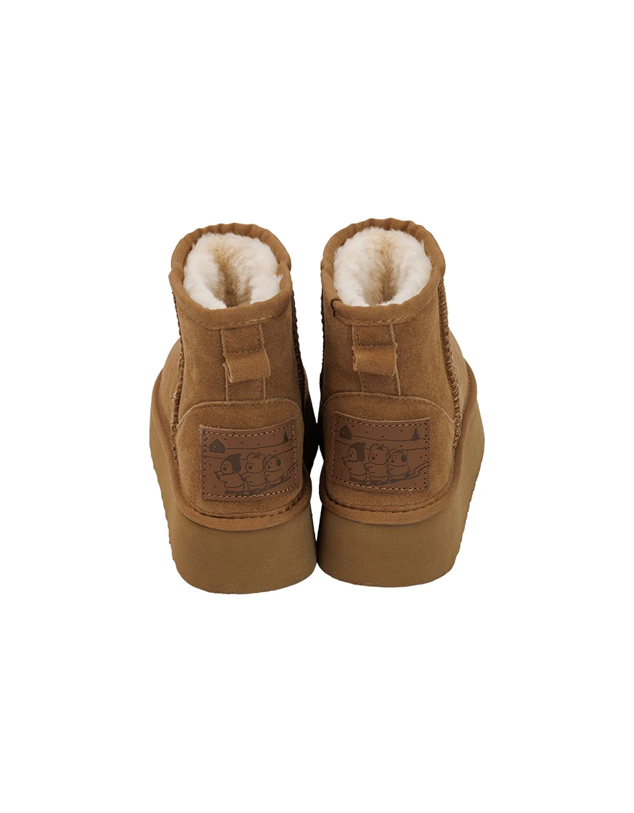 【DINOTAENG】Snowflake Platform Ankle Snow Boots ( Thick Sole Design) 【DINOTAENG】Snowflake Platform Ankle Snow Boots ( Thick Sole Design)