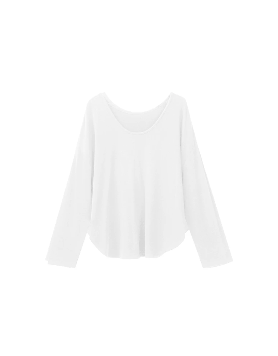 Heat Tech Plain Convertible Neckline Long Sleeve Top