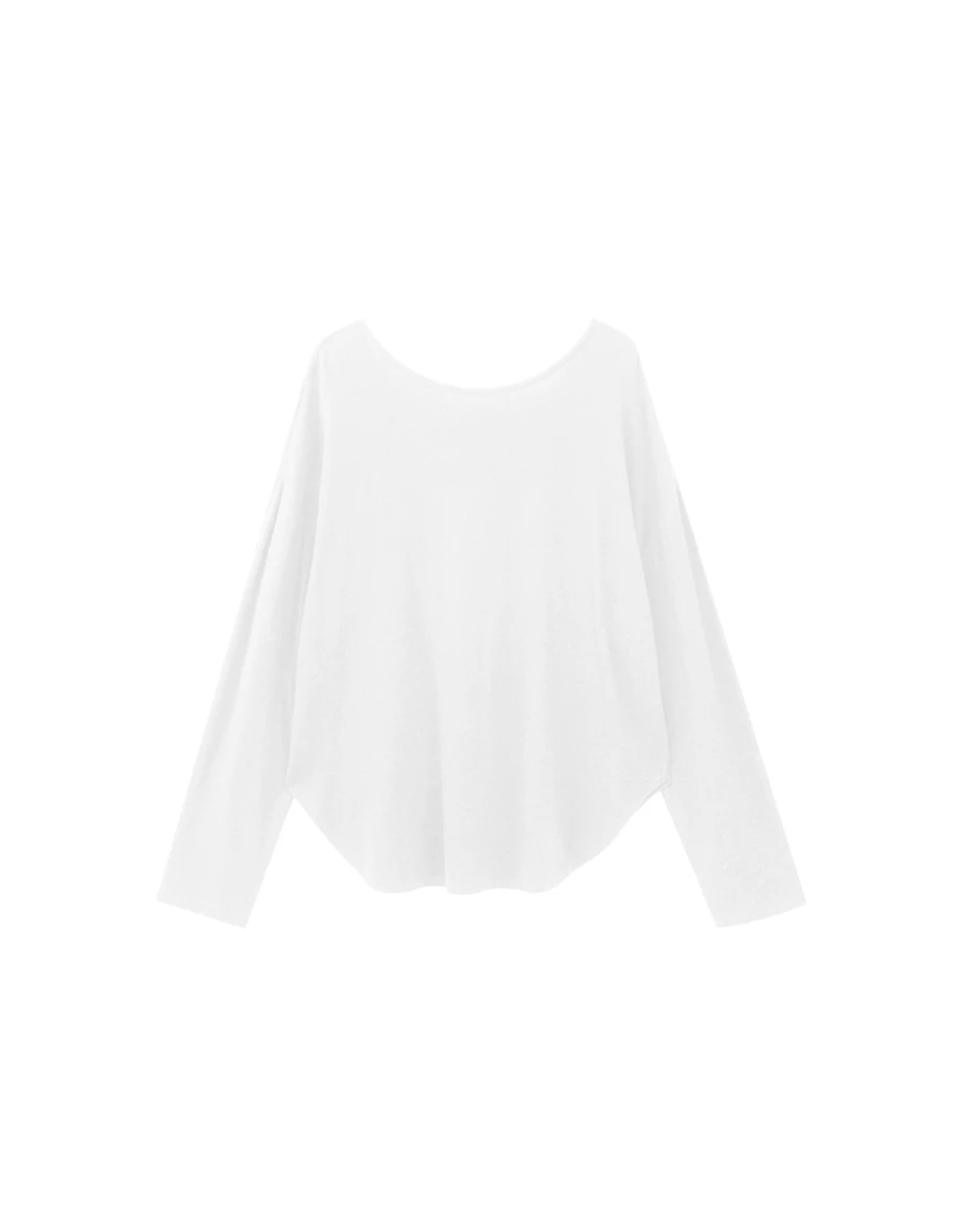 Heat Tech Plain Convertible Neckline Long Sleeve Top