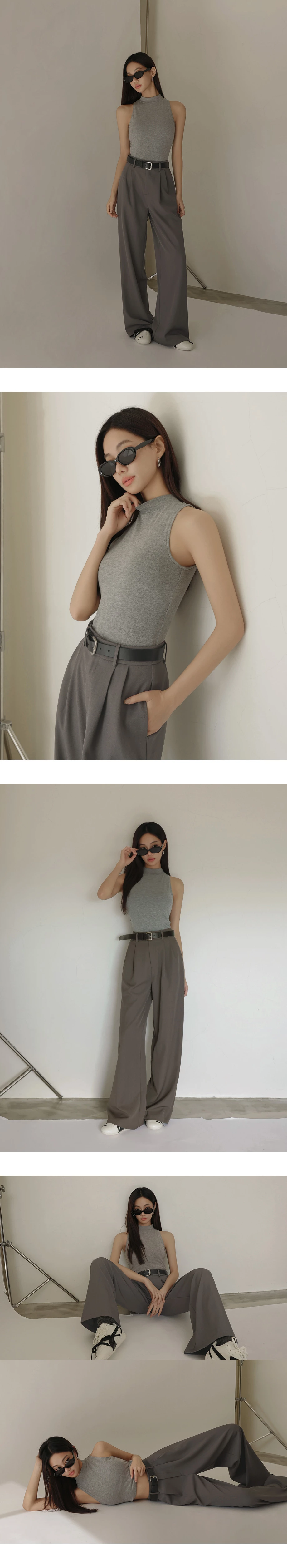 Heat Tech Mock Neck Stretch Knit Sleeveless Padded Tank Top